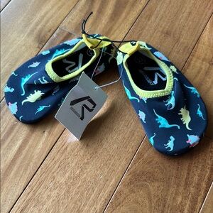 Black and Yellow Slip-On Water Shoes with Elastic Closure